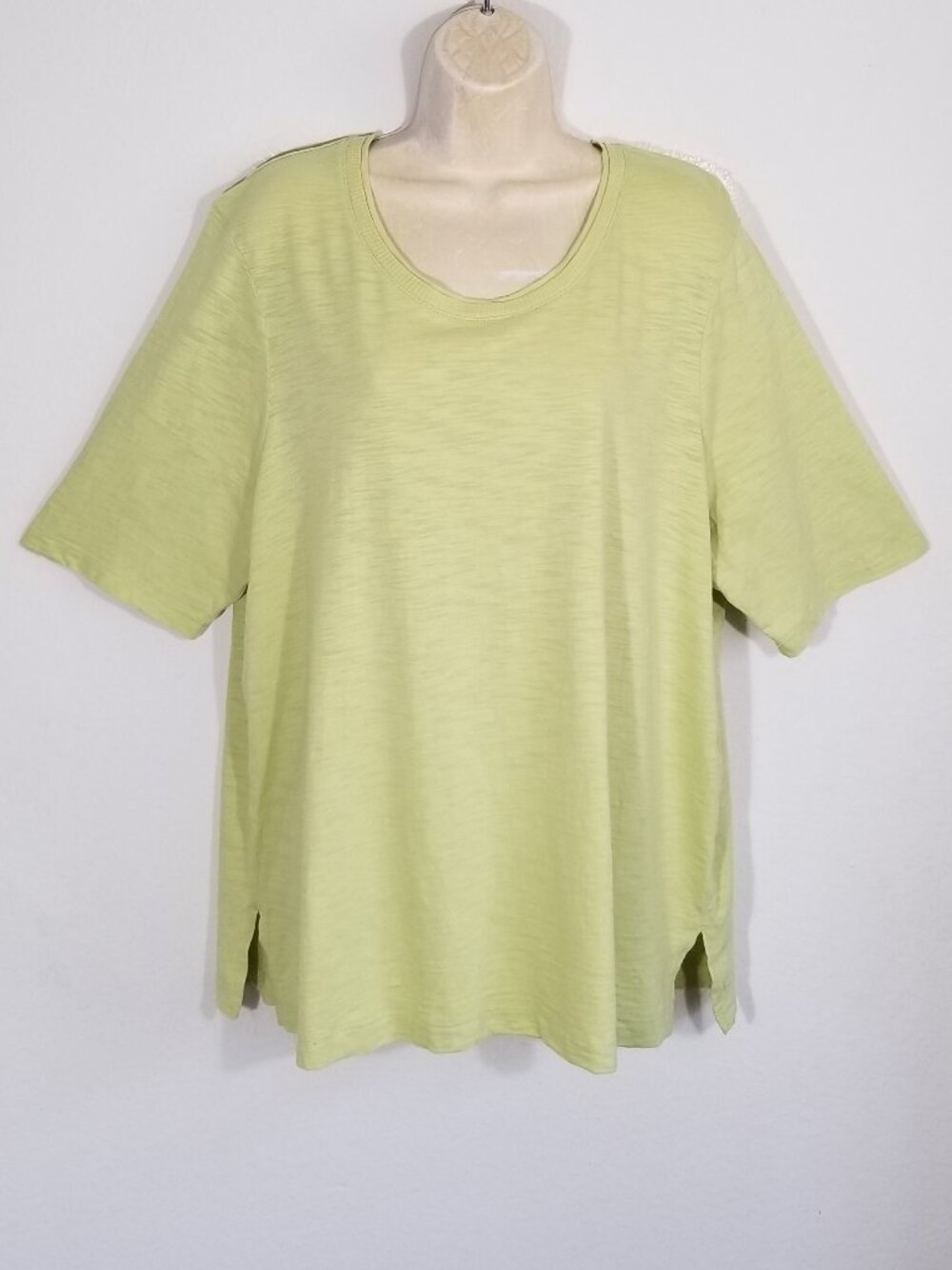 CHICO'S Size 4 Slub Tee T-shirt Top 6993E1M